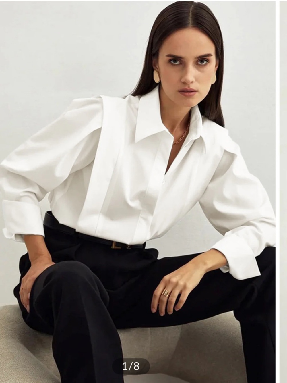 Commense White Cotton Button-Down Shirt NWT